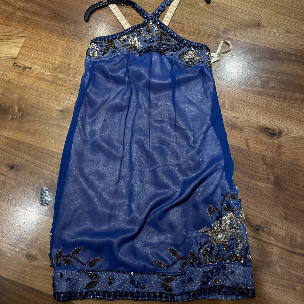 VINTAGE BASIX II SILK CROSSOVER MUFFIN DRESS